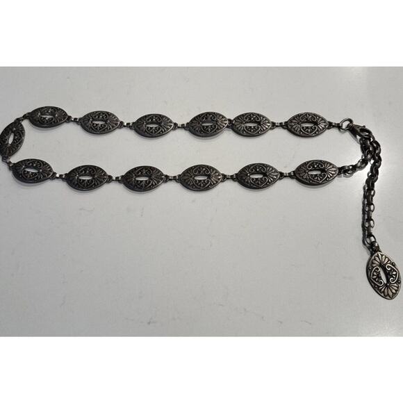 Unbranded Other - Vintage Belt Boho Silver Chain Adjustable Length Heart Boho Festival Heavy VTG
